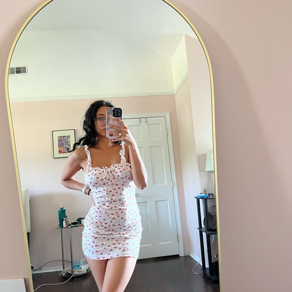 Floral White Mini Dress